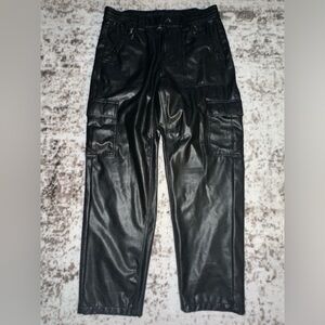 American Eagle faux leather cargo pants
